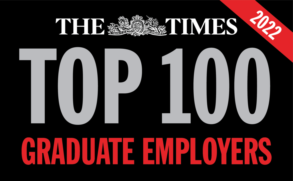 Text "The Times Top 100 Graduate Employers 2022'